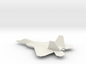 Lockheed Martin F-22 (w/o landing gears) in White Natural Versatile Plastic: 1:144