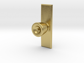 Door Knob with backing plate in 1:6 scale in Natural Brass