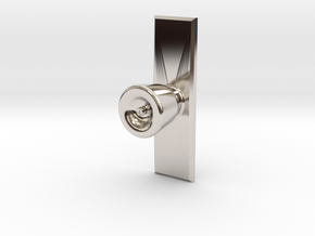 Door Knob with backing plate in 1:6 scale in Rhodium Plated Brass