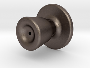 Door knob in 1:6 scale in Polished Bronzed-Silver Steel