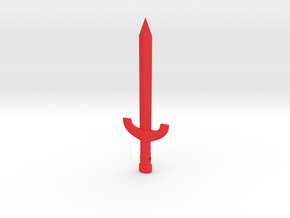 Red Sword Pendant (Flat hilt) in Red Processed Versatile Plastic: Large