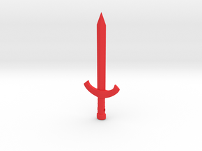Red Sword Pendant (Spiked hilt) in Red Processed Versatile Plastic: Large