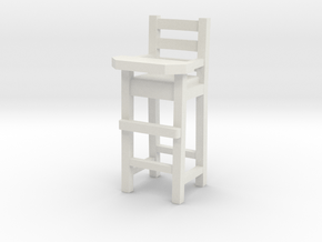 1:48 Baby High Chair in White Natural Versatile Plastic