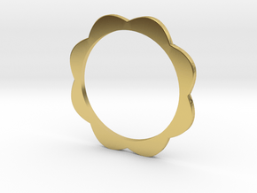 Flower Power - Bangle thick in Polished Brass