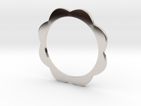 Flower Power - Bangle thick in Rhodium Plated Brass