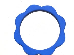Flower Power - Bangle thick in Blue Processed Versatile Plastic