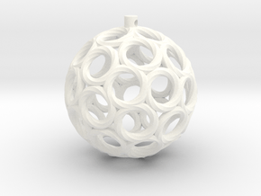 Swirlo Xmas Ball in White Processed Versatile Plastic