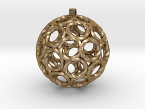Swirlo Xmas Ball in Polished Gold Steel
