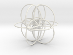 24-cell, stereographic projection, steel in White Natural Versatile Plastic