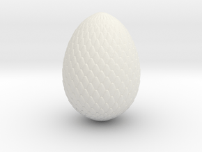dragon egg 70 mm tall - hollow in White Natural Versatile Plastic