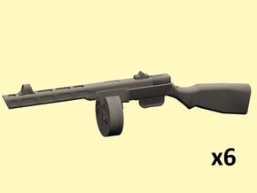 1/18 PPSh-41 machine guns x6 in Tan Fine Detail Plastic