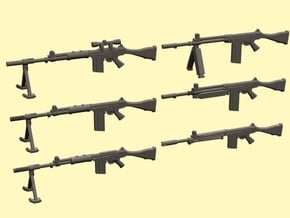 1/35 FN FALO assault rifles / machine guns (6) in Tan Fine Detail Plastic