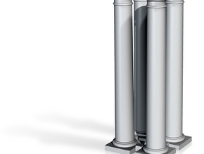 4 Doric Columns  3500mm high at 1 to 76 scale in Tan Fine Detail Plastic