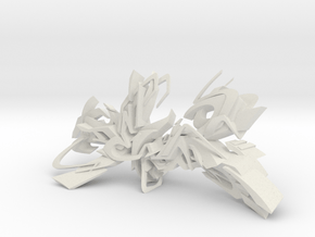 DEIM graffiti sculpture in White Natural Versatile Plastic: Medium