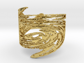 Filigree Starburst Ring in Polished Brass: 6 / 51.5