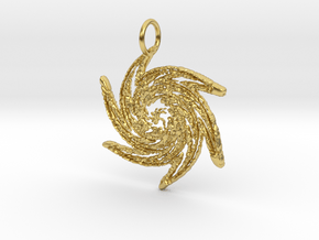 Filigree Starburst Pendant in Polished Brass: Medium