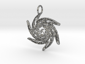 Filigree Starburst Pendant in Natural Silver: Medium