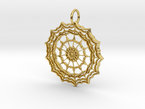 Freestyle Star Pendant in Polished Brass: Medium