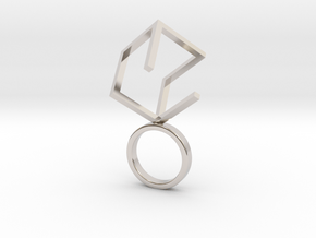 Tacube in Rhodium Plated Brass
