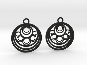 Geometrical earrings no.10 in Black Natural Versatile Plastic: Medium