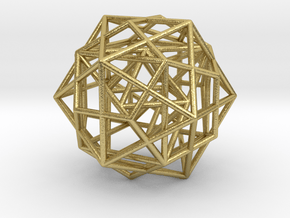 Nested Platonic Solids -Round Wires in Natural Brass
