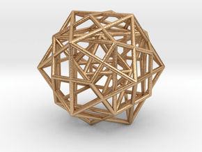 Nested Platonic Solids -Round Wires in Natural Bronze