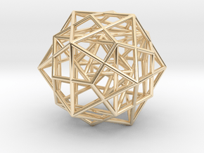 Nested Platonic Solids -Round Wires in 14k Gold Plated Brass
