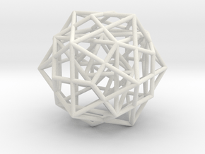Nested Platonic Solids -Round Wires in White Natural Versatile Plastic