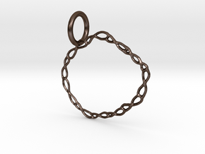 Vine Circle Pendant in Polished Bronze Steel