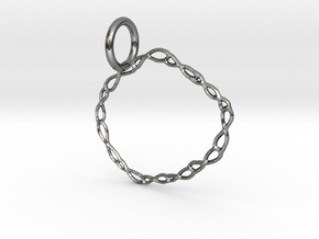 Vine Circle Pendant in Polished Silver