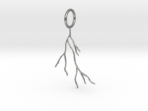 Tree Roots Pendant in Natural Silver