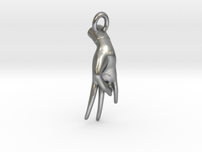 Surya Mudra Pendant (Right Hand) in Natural Silver