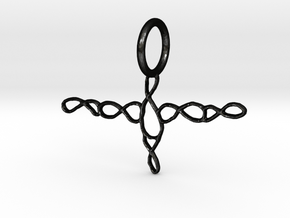 Tangled Figure 8 Pendant in Matte Black Steel