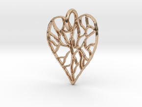 Cracked Heart Pendant in 14k Rose Gold