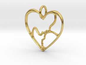Mother and Child Pendant (small) in Polished Brass