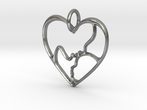 Mother and Child Pendant (small) in Natural Silver