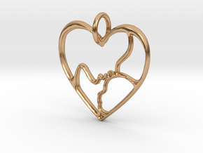 Mother and Child Pendant (small) in Polished Bronze