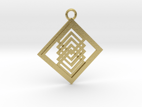 Geometrical pendant no.14 in Natural Brass: Large