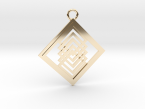 Geometrical pendant no.14 in 14K Yellow Gold: Large