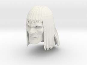 Barbarian Head 1 in White Natural Versatile Plastic