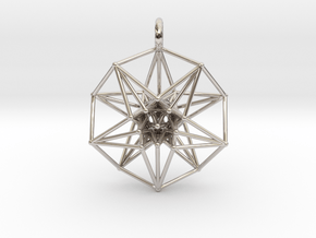 5d hypercube pendant - 3 sizes in Platinum: Small