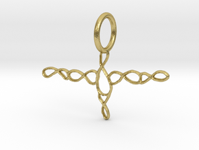 Tangled Figure 8 Pendant in Natural Brass