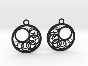 Geometrical earrings no.16 in Black Natural Versatile Plastic: Small