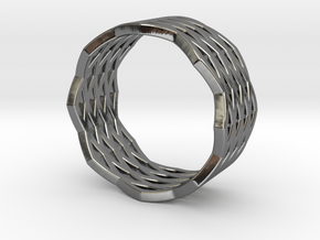 "Urban Grid" Ring in Fine Detail Polished Silver