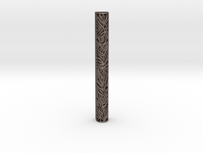 "The roots" Mezuzah case Judaica in Polished Bronzed Silver Steel