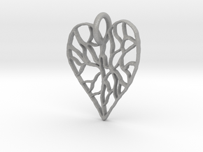 Cracked Heart Pendant in Aluminum