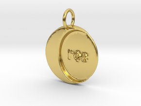 Gamma Phi Beta Sorority Pendant in Polished Brass