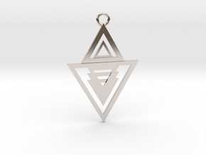 Geometrical pendant no.13 in Platinum: Medium