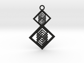 Geometrical pendant no.15 in Black Natural Versatile Plastic