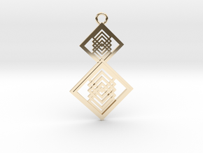 Geometrical pendant no.15 in 14k Gold Plated Brass